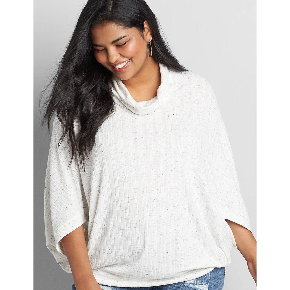 Lane Bryant‎ women's sweater cowl neck poncho cozycore romantic winter plus size